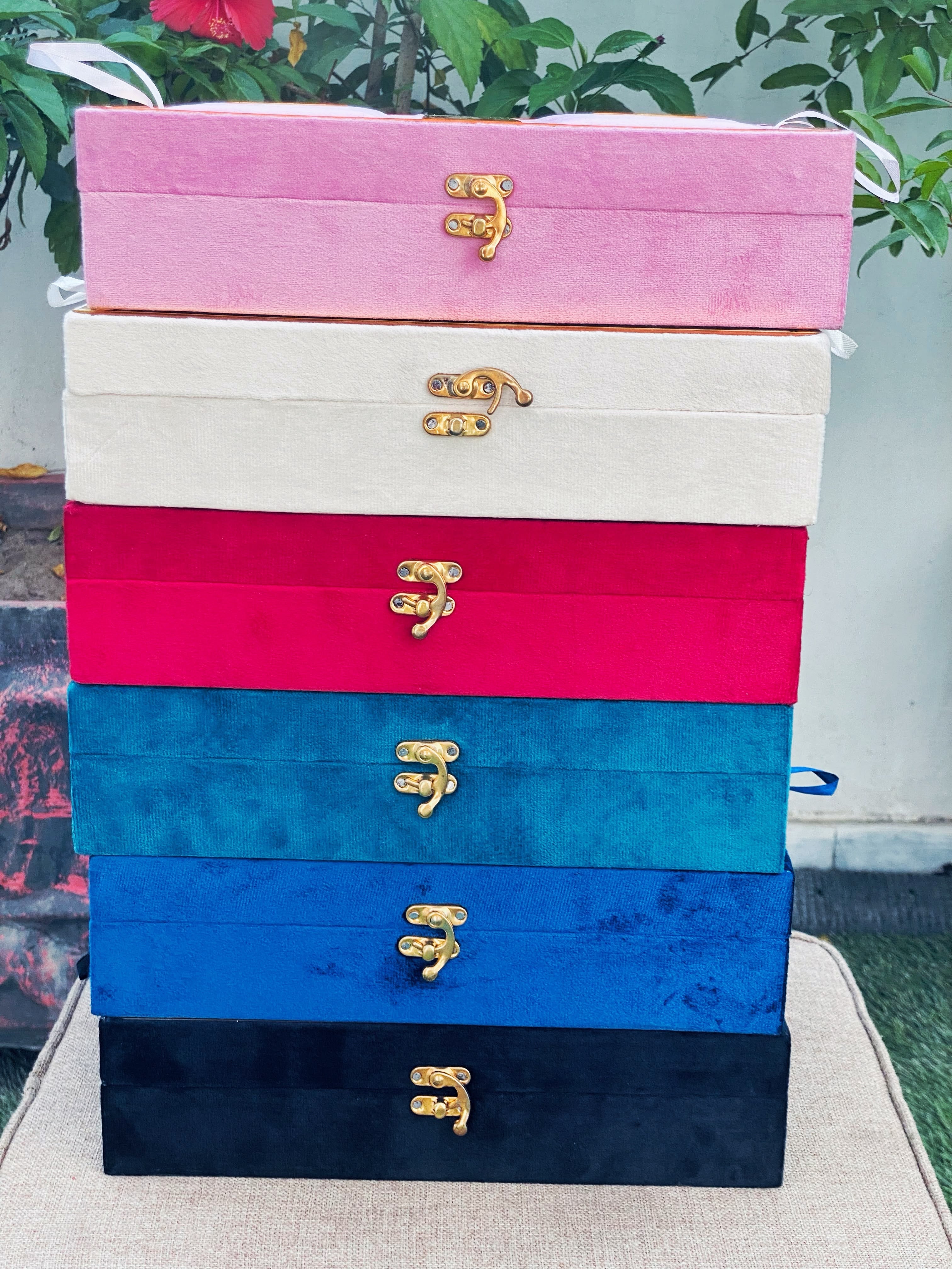 Premium Black Velvet Quran Set with Rehal Box