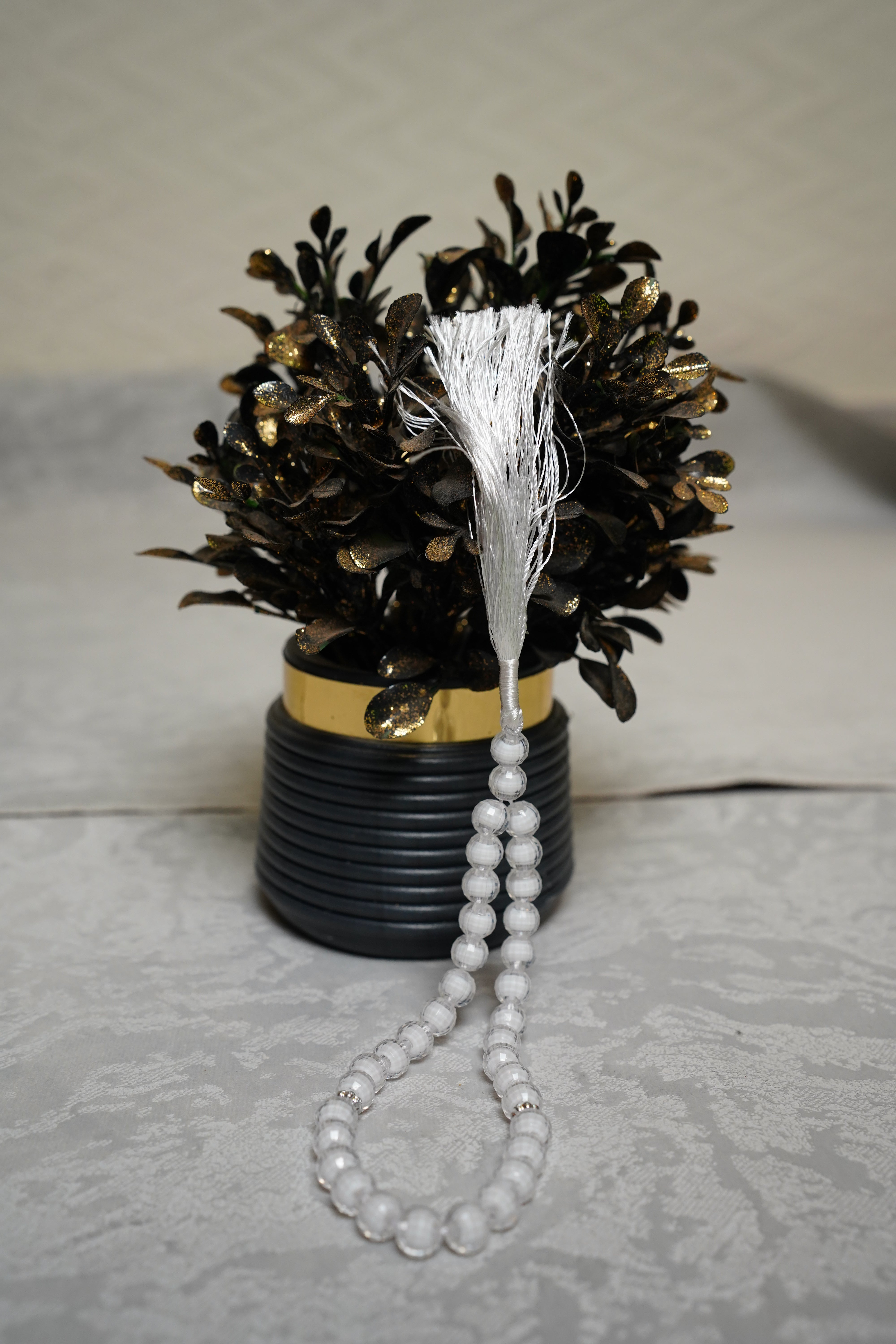 Crystal Beads Tasbih - White