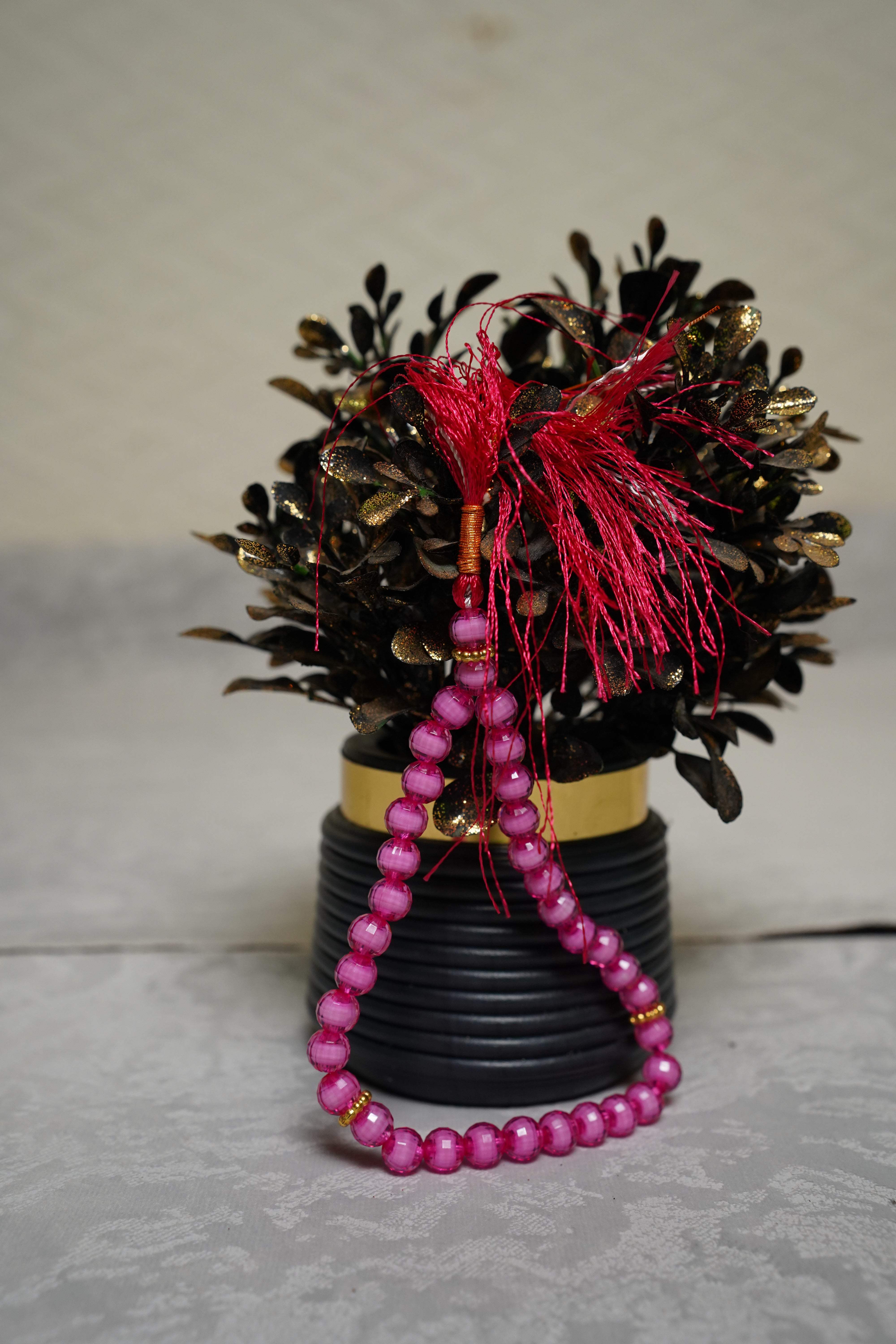 Crystal Beads Tasbih - Pink