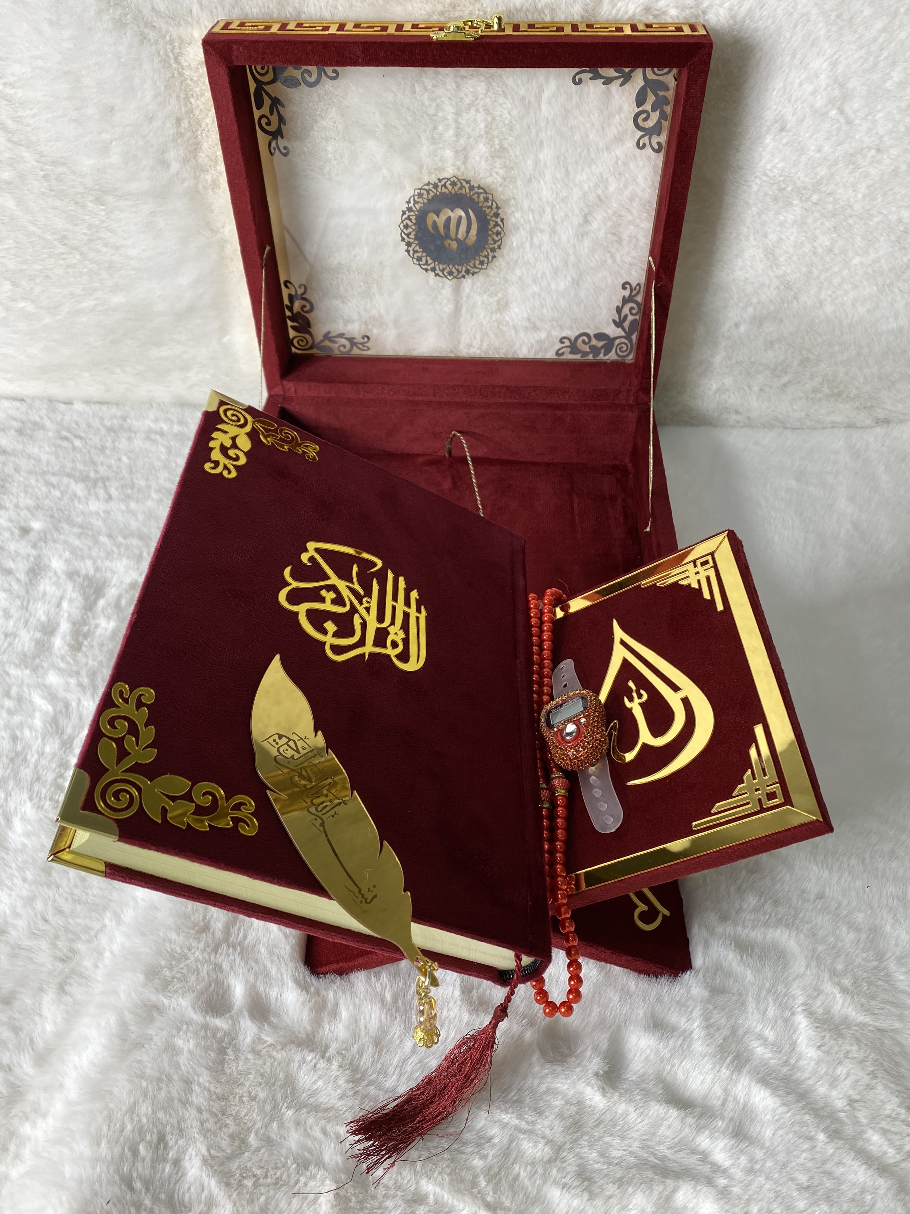 Bridal Quran set Acrylic - Maroon