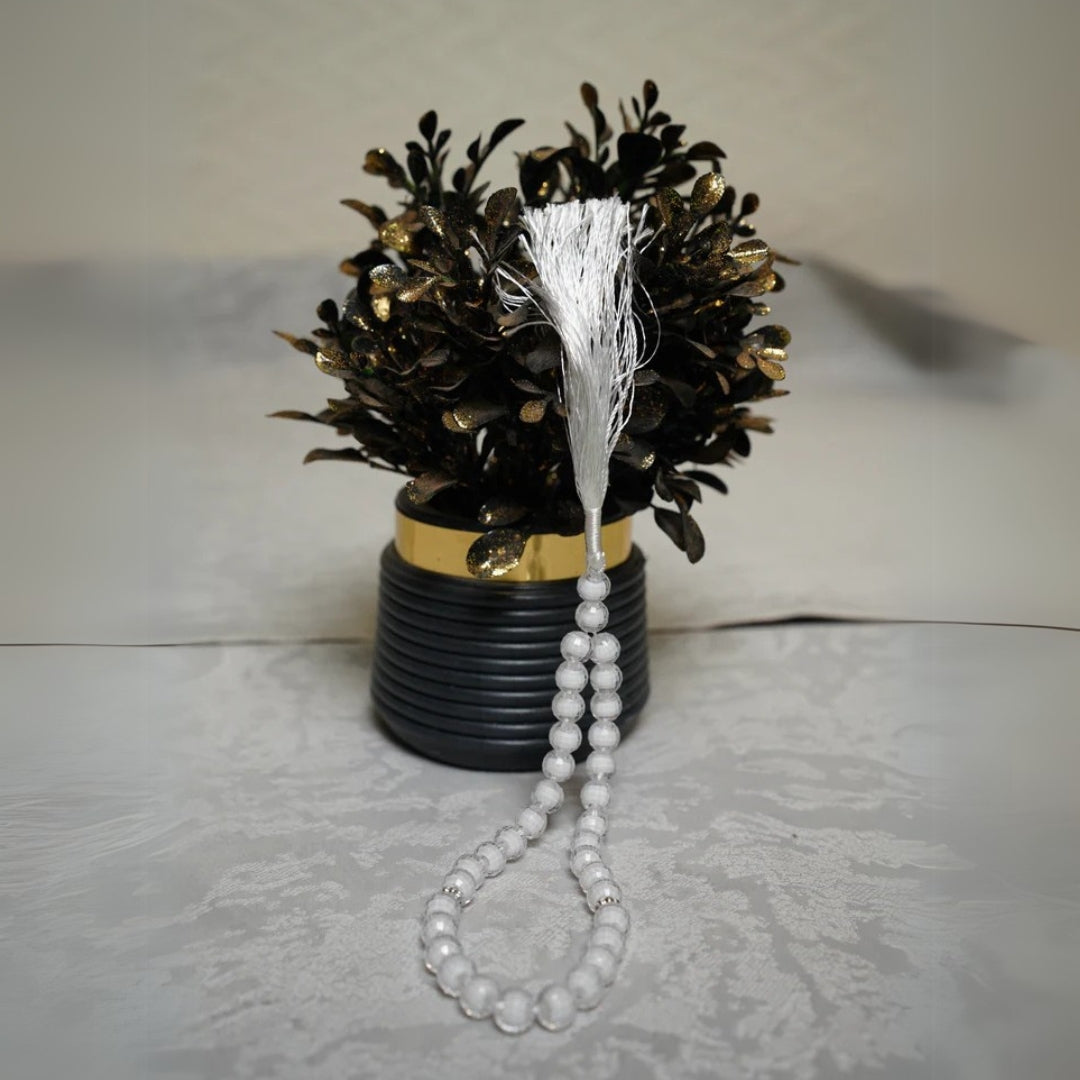 Crystal Beads Tasbih - White